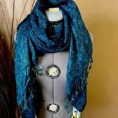 Teal Blue Scarf Never Worn Gold Scarf, Beaded Hat, Small Boho, Fall Scarves, Bandana Scarf, Blue Scarf, Cowgirl Hats, Vintage Belts, Bandana Print