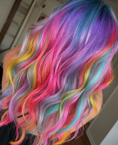 Pink And Rainbow Hair, Prism Hair, Vivid Hair, Hair Play, Purple Rainbow, Playing With Hair