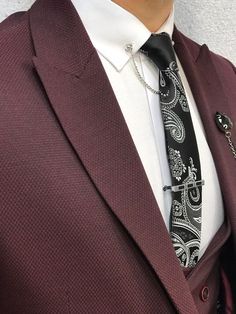 Ani Claret Red Slim Fit Wool Suit-baagr.myshopify.com-1-BOJONI Tie Chain, Mens Fashion Suits Formal, Designer Dress For Men, Mens Casual Suits, Shoe Care Kit, Claret Red, Suit Material, Shirt Tie, Jacket Vest