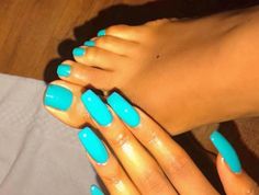 Summer Gel Nails, Toe Nail Color, Blue Nail, Toe Nail Designs, Hot Nails, Manicure E Pedicure, Love Nails, French Nails