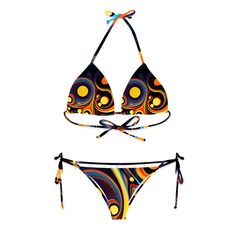 Immerse yourself in a world of color and energy with our 'Chromatic Vibes' classic bikini set from Mila Beachwear. Featuring a vibrant and dynamic design, this set captures the essence of summer fun and freedom. Whether soaking up the sun on sandy shores or diving into azure waters, radiate confidence and joy. Shop now and infuse your beach days with vibrant style with Mila Beachwear- Our bikinis are made from a quality material offering maximum comfort and color vibrancy. This 100% original bik Adjustable Orange Beachwear Swimwear, Adjustable Multicolor Swimwear For Sunbathing, Adjustable Multicolor Tie-side Swimwear, Adjustable Multicolor Tie-side Swimwear Bottom, Multicolor Adjustable Swimwear For Poolside, Adjustable Orange Swimwear For Pool, Adjustable Multicolor Swimwear For Poolside, Adjustable Multicolor Beachy Swimwear, Adjustable Multicolor Swimwear For Summer