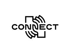 the connect logo is shown in black and white, with an abstract design on it