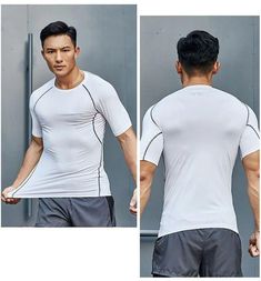 Tight Compression Men’s Breathable Workout T-Shirt Fitness T Shirts, Lycra Men, Men's Fitness, Fitness Apparel, Mens Workout Clothes, Workout Hoodie, Workout Tshirts, Performance Outfit, Gym Wear