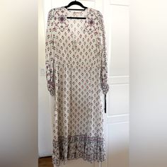 This Is Nwot. I Love This Dress But Sadly Is Too Small For Me. It’s Made Of A Rayon Type Material And Is A Cream Base With Blue And Red Floral Paisley Print. The Sleeves Are Gathered At The Wrist And Have A Tie For Closure. Wear This Is The Spring/Summer With Some Wooden Heeled Clogs For A Boho Vibe! Heeled Clogs, Cream Base, Dress H&m, Clog Heels, Paisley Dress, Boho Maxi, Hm Dress, H M Dresses, Boho Vibe