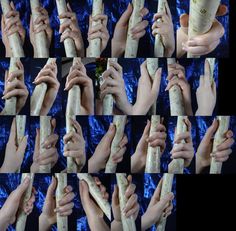 many different pictures of hands holding something