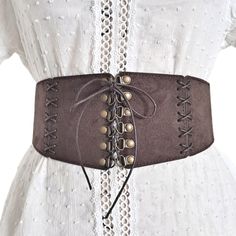 Women's Western Wide Vegan Faux Leather Suede Brown Lace Up Wide Waist Corset Cinch Elastic Stretch Belt, New No Tags Fabulous Belt That Laces Up In The Front And Snaps In The Back Tucks In Your Tummy & Cinches Your Silhouette Versatile! Wear With Dresses, Jeans, Oversized Shirts Etc Brown Faux Suede Leather, Elastic Panel In The Back Dimensions: Length 37.4", Width 4.1. Fits Waist 36" To 42" (Sizes Xl To 1x) Pet & Smoke Free Environment, Offers Welcomed, Fast Shipping! Western Boho Bohemian Vin Cottagecore Punk, Brown Gloves, Western Brown, Waist Corset, Oversized Shirts, Nordstrom Women, Wide Leather Belt, Vintage Cottagecore, Suede Belt