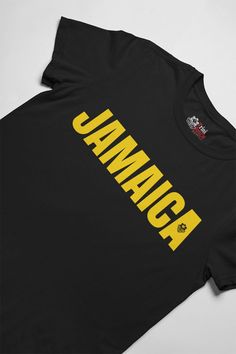 If you represent the 876 area code and are a proud Jamaican, this classic Jamaica tee is for you! This t-shirt is soft and lightweight, with the right amount of stretch. It's comfortable and flattering for both men and women. Get matching items, click here. • 100% combed and ring-spun cotton • Fabric weight: 4.2 oz (142 g/m2) • Pre-shrunk fabric • Side-seamed construction • Shoulder-to-shoulder taping Size guide XS S M L XL 2XL 3XL Length (inches) 27 28 29 30 31 32 33 Width (inches) 16 ½ 18 20 2 Casual Yellow Tops With Name Print, Yellow T-shirt With Logo Print For Fans, Yellow Letter Print T-shirt For Fan Merchandise, Yellow Short Sleeve Top With Name Print, Yellow Logo Print T-shirt For Fans, Yellow Basic Pre-shrunk T-shirt, Jamaica Shirt Aesthetic, Reggae Tshirt Design, Yellow Hip Hop T-shirt With Graphic Print