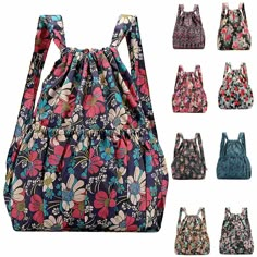 Vinatge Fashion Drawstring Backpacks Women Waterproof Nylon Backpacks – Atom Oracle Casual Multicolor Summer Backpack, Casual Multicolor Backpack For Vacation, Crossfit Accessories, Tas Denim, Folded Fabric Ornaments, Fabric Christmas Ornaments Diy, Quilted Christmas Ornaments, Fabric Ornaments, Shoulder Backpack