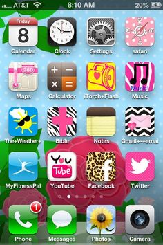 the home screen of an iphone with many different icons on it, including numbers and symbols