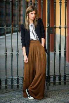 Spring Outfit Women, Palazzo Outfit, Rok Outfit, Thrifted Outfits, Bohol, Brown Pants, 가을 패션, Work Outfits Women, Looks Style