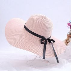 Stay Stylish And Protected From The Sun With Our Women's Summer Wide-Brimmed Sun Hat. This Classic Style Hat Features A Solid Color Design And Big Eaves To Shield Your Face And Neck From Harmful Uv Rays. Perfect For A Day At The Beach Or A Summer Picnic, This Hat Is A Must-Have Accessory For The Sunny Season. Pinkone Size Passion Of Essence Boutique Leather Beret, Vintage Hollywood Glamour, Casual Beach Wear, Sunny Season, Summer Straw Hat, Wide Brim Sun Hat, Straw Hats, Pink Rhinestones, Summer Picnic