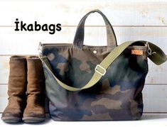 Camouflage Canvas tote, Waxed canvas tote, Back to school bag, Messenger bag, diaper bag, travel bag. It has top handles and straps, so you can carry it in-hand or on your shoulder or crossbody.An unusual unique color combination meets high-quality materials and small business hard work. Please note : Due to huge amount of orders can ships First week of September. ..........14 oz Waxed canvas Tote bag, messenger bag, diaper bag, work bag, travel bag, medium weekender, a shopping tote bag for men Waxed Canvas Tote Bag, Back To School Bag, Camo Purse, Waxed Canvas Bag, Back To School Bags, Sustainable Bag, Sac Week End, Elegant Casual, Bike Bag