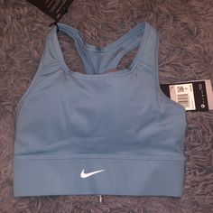 Blue Nike Size Xs Dri-Fit Medium Support Sports Bra. Nwt. Blue Racerback Sports Bra With Built-in Padding, Blue Fitted Racerback Sports Bra, Blue Sports Bra For Running, Functional Blue Sports Bra With Medium Support, Blue Fitted Sports Bra With Light Support, Blue Sports Bra With Light Support For Workout, Functional Fitted Blue Sports Bra, Fitted Functional Blue Sports Bra, Blue Medium Support Racerback Sports Bra