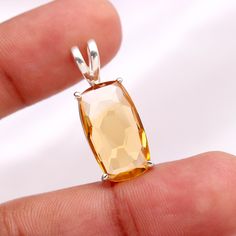 "Citrine Quartz Silver Pendant, 925 Sterling Silver Jewelry, Handmade Radiant Cut Pendant, Faceted Gemstone Jewelry, Quartz Pendant, 3 Gm. Pendant Details :- Material     -     925 Sterling Silver Stone Name -    Citrine Quartz Stone Size   -   17X10 mm Pendant Weight--   3 gm.  Stamp -                   925 \"Payment\" We Accept Payment Only Through PayPal  \"Shipping Handling Time: We Take no handling time, We ship to Worldwide, Please make sure your shipping address is correct. Shipping Services: The shipping company takes business to deliver the product 7-13 days for International Shipping. The Item will be shipped in safe and beautiful packing. Business day does not include Sundays. \"Return-Policy\" Merchandise must be returned within a maximum of 30 days on receipt. Merchandise must Faceted Amber Jewelry For Wedding, Wedding Silver Topaz Gemstones, Polished Silver Gemstones For Wedding, Wedding Silver Polished Gemstones, Faceted Gemstone Jewelry, November Birthstone Jewelry, Citrine Jewelry, Yellow Quartz, Silver Wedding Jewelry