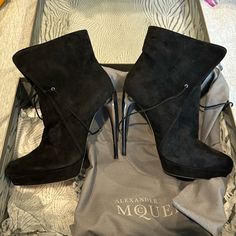 Never Worn! Comes With Dust Bag And Box. Size 41 Alexander Mcqueen Boots, Mcqueen Shoes, Alexander Mcqueen Shoes, Women's Boots, Suede Boots, Shoes Heels Boots, Shoes Women Heels, Heeled Boots, Alexander Mcqueen