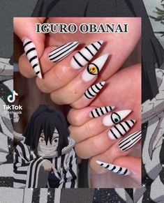 Anime Themed Nails, Demon Slayer Nails, Acrylic Nails Pretty, Rengoku Pfp, Pfp Demon Slayer, Nails Pretty, Wow Nails