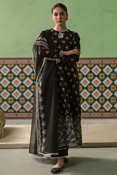 Cross Stitch Dusky Sable Chikankari Lawn Collection Elegant Formal Lawn Suit With Printed Motifs, Elegant Unstitched Sets With Motifs, Elegant Unstitched Embroidered Fabric With Printed Motifs, Elegant Unstitched Salwar Kameez With Printed Motifs, Elegant Silk Unstitched Suit With Printed Motifs, Elegant Embroidered Fabric With Printed Motifs For Wedding, Elegant Formal Kurta With Printed Motifs, Elegant Unstitched Traditional Wear With Printed Motifs, Elegant Semi-stitched Traditional Wear With Printed Motifs