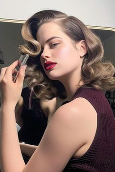 Emulate classic Hollywood style with the Hollywood glam perm with Waves. This glamorous hairstyle features soft, elegant waves reminiscent of old Hollywood. Click here to check out more best perm hairstyles for natural looking curly hair. Curly Pixie Cuts, Glamorous Hair, Curly Pixie, Hollywood Style