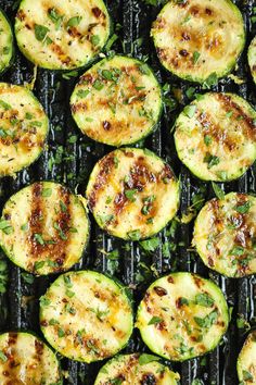 an image of grilled zucchini on the grill