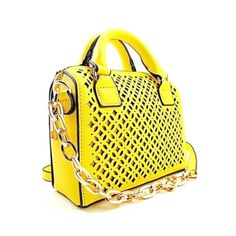 Mms Purse Yellow Laser-Cut Petite Small Size Satchel / Cross Body Small Size Satchel Faux Leather, Metal Chain Adjustable Strap Nwot Stunning, Flawless Condition Approx Measurements Width 6.5" Depth 3” High 5" 25" Drop Shoulder Strap 3" Drop Handles Shop With Confidence Top Seller With 5-Start Reviews Bundle And Save Happy Shopping Satchel Handbag Yellow Bag Seasons Happy Mini Bag Chic Statement Maker Sexy Versatile Casual Women Fashion Mms Purse Yellow Laser-Cut Petite Small Size Satchel / Cros Wife Style, Cross Body Handbag, Studio Bag, Laser Cutout, Yellow Handbag, Mob Wives, Satchel Handbag, Satchel Handbags, Top Seller