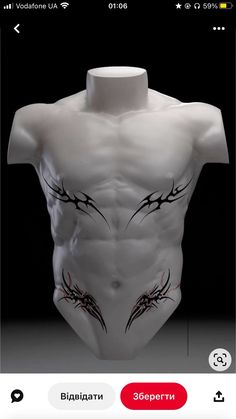 an image of a man's torso with tattoos on it