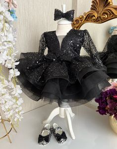 Black Tutu Girl Dress, Sequined Baby Girl Dress, 1st Birthday Dress, Baby Wedding Dress, Princess Dress, Toddler Party Dress, Birthday Dress This red puffy dress is specially designed and handmade for your baby girl. Your girl will be like a princess with these dresses that she can wear on special occasions such as birthdays, weddings and Christmas. This dress, which will create your girl's style with a clasp and shoes, is ideal for special occasions. Check out our baby girl dresses selection fo Elegant Birthday Dresses For Party Season, Elegant Princess Dress For Birthday Party Season, Elegant Ruffled Baptism Dress For Party, Fitted Princess Style Baptism Dress For Party, Fitted Long Sleeve Baptism Dress For Party, Elegant Black Dress For Birthday, Party Season Wedding Tutu Dress With Ruffles, Elegant Ruffled Tutu Dress For Birthday, Wedding Tutu Dress With Ruffles For Party Season