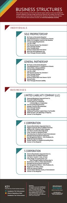 the business structure is shown in red and blue