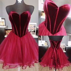 Valentines Dresses, Wine Red Prom Dress, Burgundy Short Dress, Dresses Corset, Couture Techniques, Homecoming Dress Short, Tulle Homecoming Dress, Amazing Dresses, Cocktail Gowns