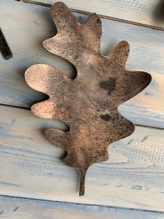 an oak leaf is hanging on the wall