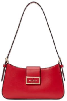 Designer Red Shoulder Bag, Kate Spade Red Evening Bag, Luxury Kate Spade Shoulder Bag With Magnetic Closure, Red Leather-lined Shoulder Bag For Office, Formal Red Bag With Magnetic Closure, Formal Red Kate Spade Bag, Luxury Red Kate Spade Bag, Luxury Red Bag With Magnetic Closure, Luxury Red Shoulder Bag For Work