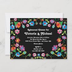 Mexican Fiesta Rehearsal Dinner with embroidery Invitation Embroidery Invitation, Gold Emerald Green Wedding, Fiesta Rehearsal Dinner, Mexican Fiesta Bridal Shower, Embroidery Mexican, Fiesta Bridal Shower Invitations, Emerald Green Wedding, Fiesta Bridal Shower