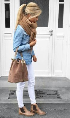 Damen Outfit, Preppy Summer Outfits, Scarf Casual, Shoes Outfit, Looks Chic, Fashion 2020, White Pants