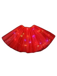 Little Girls Red Elastic Waist LED Light Up Tutu Skirt 2-5T - SophiasStyle.com Light Up Tutu, Red Tutu Skirt, Petti Skirt, Red Tutu, Girls Red, Tutu Skirt, Soft Texture, Having Fun, Color Choices