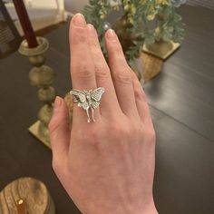 Double Stacked Ring, Moth Ring, Lightning Ring, Moth Jewelry, Lightning Bolt Ring, Midi Rings Gold, Beach Rings, Jewelry Butterfly, Gothic Ring