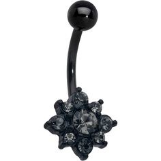 Product DetailsClear Gem Black Evening Flower Belly Ring Fall in love with a goth new look, like on this 14 gauge navel ring. It is made with a 3/8 inch black PVD over 316L surgical grade stainless steel curved barbell with a 5mm top ball end. The bottom features a floral charm, with a clear gem center. It is further embellished with textured detailing and more clear gems for added style. Let your inner goth come out to play with this darkly divine belly piercing ring. Specifications: 14 Gauge ( Belly Piercing Jewelry, Belly Piercing Ring, Fall Rings, Navel Jewelry, Dangle Belly Rings, Navel Ring, Piercing Ring, Belly Piercing, Belly Button Piercing