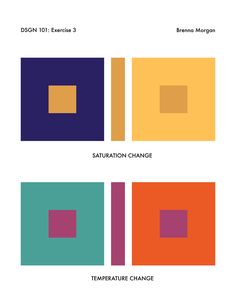 three squares with different colors on them and the words,'separation change'in each square