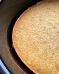 a close up of a cake in a pan