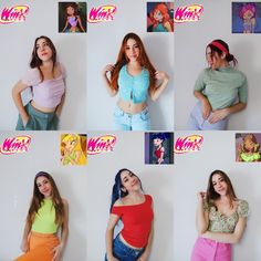 Winx Club Bloom stella flora Musa Layla Aisha Tecna casual outfits friends costume idea Halloween insta→ Nasia.koko Stella Winx Club Costume, Green Costume Ideas For Women, Winx Club Cosplay, Stella Flora, Bloom Stella, Winx Club Bloom, Green Costumes, Movie Inspired Outfits, Trendy Halloween Costumes