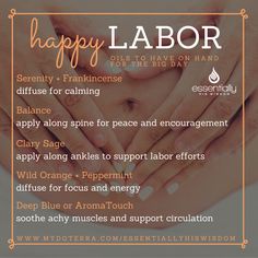 Support your body naturally during your labor and delivery! #pregnancyessentials #essentialoils #doterra #happymama #labor #pregnancy #essentiallyhiswisdom Essential Oils For Labor And Delivery, Oils For Labor And Delivery, Labour Essential Oils, Essential Oils To Induce Labor, Oils To Diffuse During Labor, Doterra Oils Safe For Pregnant Women, Doterra Oils Recipes