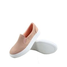 This style runs a little large, please order half size smaller for better fit Round toe silhouettee Canvas, Faux Suede Slip On Form cushioned insole Platform measures approximately 1.25 Size: 8.  Color: Pink.  Gender: female.  Age Group: adult. Sporty Slip-ons With Perforations And Round Toe, Pink Slip-on Sneakers With Perforations, Sock Fashion, Fashion Socks, Fashion Sneakers, Casual Shoes Women, Sneakers Shoes, Womens Flats, Faux Suede