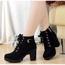 Basic Boots, Platform Heels Boots, Black Heel Boots, Winter Boots Women, Fashion High Heels, Black High Heels, Ladies Shoes, Lace Up Heels