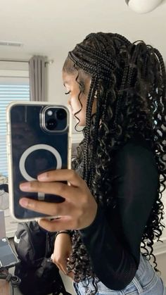 Big Boho Braids, Boho Knotless Braids Hairstyles, Knotless Braids Hairstyles, Boho Knotless Braids, Boho Knotless, Big Box Braids Hairstyles, Box Braids Hairstyles For Black Women, Hairstyle Inspo, Braids Hairstyles Pictures