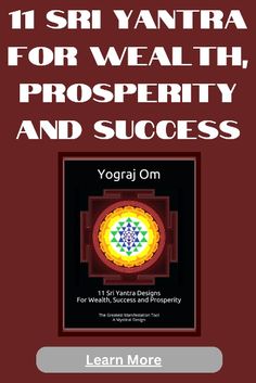 the book cover for yogi om's 11 sri yantra for wealth, prosperity and