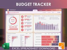 Budget Tracker Excel Dashboard Budget Dashboard Design, Excel Design Ideas, Excel Spreadsheets Design, Excel Dashboard Design, Financial Budget Spreadsheet, Spend Wisely, Excel Dashboard Templates