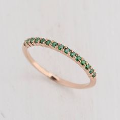 Emerald ring gold, Emerald wedding band, Emerald wedding ring, Emerald band gold, Gold wedding ring, Green Wedding Band, Gold Emerald Wedding, Wedding Ring Emerald, Minimalist Wedding Band, Dainty Wedding Band, Emerald Wedding Band, Eternity Engagement Ring, Dainty Wedding, Emerald Band