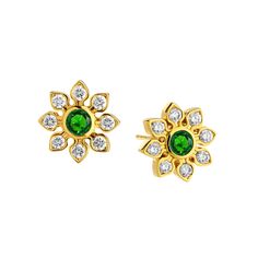 18 karat yellow gold Champagne diamonds 0.40 to 0.70 carat approx. Gemstones 0.20 to 0.40 carat approx. Post backs for pierced ears Lace Romper Baby, Pear Shapes, Gold Champagne, Yellow Gold Earrings, Back Jewelry, Diamond Flower, Champagne Diamond, Yellow Gold Earring, Flower Earrings Studs