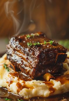 Classic Braised Short Ribs cooked in a hearty sauce with carrots, celery, and red wine. Perfect for a family dinner or entertaining guests. #classicrecipes #familydinner Braised Short Ribs With Mashed Potatoes, Short Rib Beef Recipes, Best Braised Short Ribs Recipe, Brazed Short Ribs Braised Beef, Best Beef Short Rib Recipes, Bbq Short Ribs Oven, Quick Short Ribs Recipe, Easy Dinner Recipes Meat, Beef Braised Short Ribs