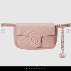 Brand New With Box, Dust Bag And Papers Included Retail $1700 Plus Tax Luxury Crossbody Belt Bag For Shopping, Elegant Shoulder Belt Bag For Shopping, Elegant Belt Bag With Removable Pouch For Shopping, Gucci Leather Belt Bag With Removable Pouch, Gucci Pink Bag With Detachable Strap, Gucci Pink Luxury Shoulder Bag, Gucci Luxury Pink Shoulder Bag, Pink Gucci Luxury Shoulder Bag, Pink Luxury Gucci Shoulder Bag