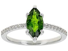 1.00ct Marquise Green Chrome Diopside With 0.19ctw Round White Zircon Rhodium Over Sterling Silver Ring. Measures Approximately 0.43"L x 0.82"W. Not Sizeable. Accent Stones Primarily Zircon. Green Marquise Brilliant Cut Rings, Sterling Silver Green Diamond Ring With Accents, Green Marquise Cut Rings With Brilliant Detail, Green Marquise Ring With Diamond Accents, Green Marquise Rings With Diamond Accents, Green Marquise Diamond Ring With Prong Setting, Green Marquise Cut Diamond Ring With Center Stone, Fairy Ring, Green Chrome