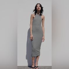 Questions? Leave A Comment Below! Casual Maxi Length Bodycon Dress, Striped Stretch Midi Dress For Summer, Chic Stretch Maxi Dress By Zara, Chic Stretch Zara Maxi Dress, Striped Bodycon Dress For Day Out, Striped Stretch Midi Dress, Spring Striped Bodycon Midi Dress, Chic Striped Stretch Dress, Zara Stretch Casual Bodycon Dress